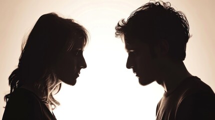 Man and Woman Facing Each Other