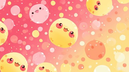 Floating Yellow and Pink Bubbles