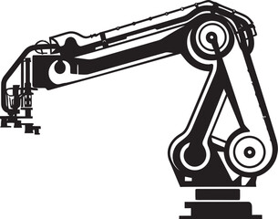 Mechanized Mastery Industrial Robotic Arm Logo Automated Artistry Hand Vector Icon Design