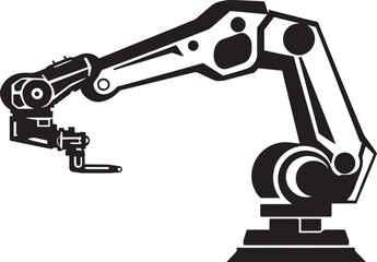 Mechanized Mastery Vector Icon of Robotic Hand Automated Artistry Industrial Arm Emblem Design