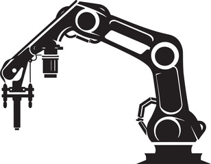 Automated Artistry RoboCraft Precision Emblem Industrial Innovation Nexus Precision Robotics Vector Icon