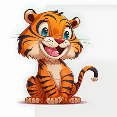 Obraz na płótnie Canvas tiger cartoon character