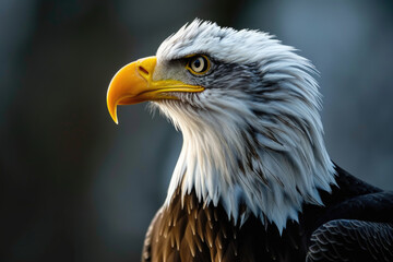 Obraz premium A detailed close-up view of a bird of prey. Perfect for nature enthusiasts or educational materials about birds.