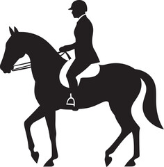 Dynamic Derby Duo Jockey and Horse Vector Emblem Equine Equestrian Elegance Jockey Riding Horse Logo