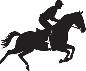 Whirlwind Winners Dynamic Jockey Riding Horse Logo Precision Pace Prowess Equestrian Vector Icon Design