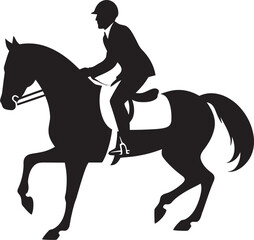 Racing Rhythm Dynamic Jockey Vector Logo Horsepower Harmony Jockey Riding Horse Icon