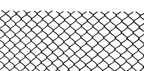 The texture of the metal mesh on a white background. Torn steel, metal mesh with holes