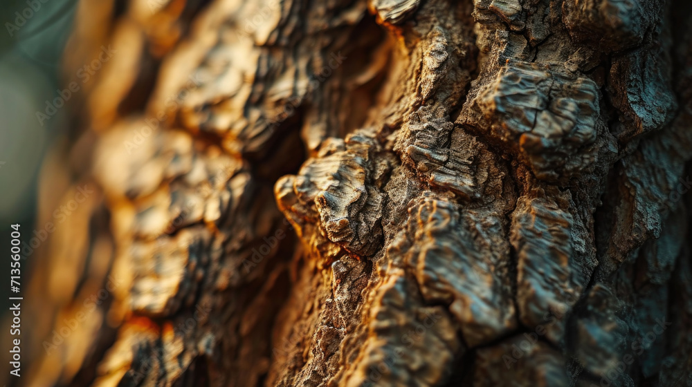Poster A detailed view of the bark and texture of a tree trunk. This image can be used for nature, environment, or texture-related projects