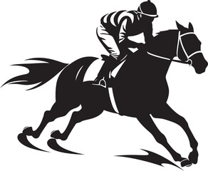 Thundering Triumphs Vector Logo of Equestrian Excellence Galloping Glory Graphic Racing Duo Emblem