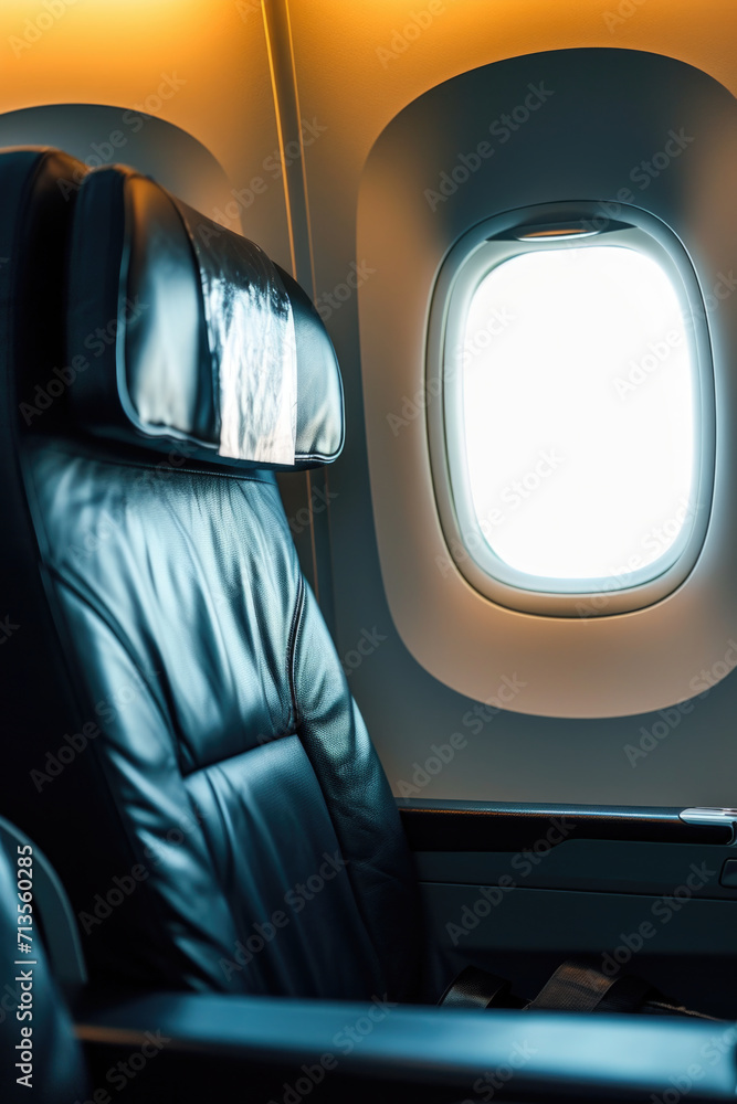 Poster a view from an airplane seat with a window, showcasing the beautiful scenery outside. perfect for tr