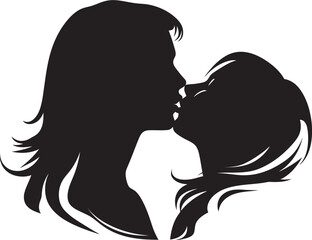 Sweet Surrender Iconic Kissing Duo Emblem Eternally Yours Vector Icon of Intimate Kiss