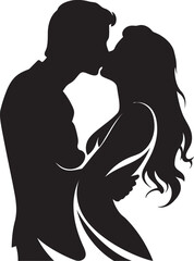 Eternally Yours Vector Icon of Romantic Kiss Infinite Love Affair Loving Duo Emblem Design
