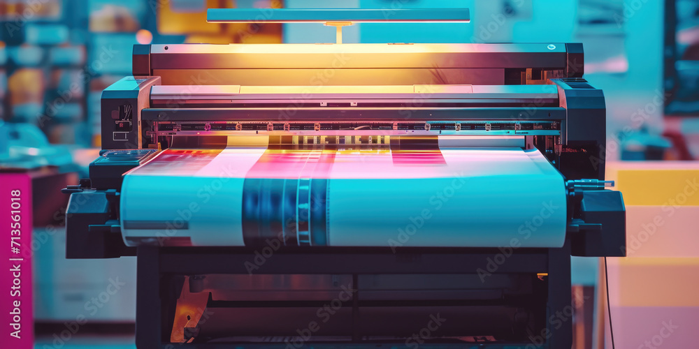 Leinwandbilder a machine printing a large sheet of paper. suitable for printing industry-related projects