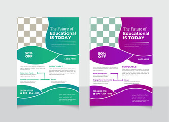 Creative education admission flyer poster template.