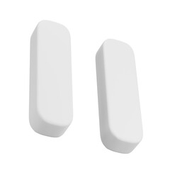 two modern white rectangular objects, minimalist design, clean lines, soft shadows, isolated on white background, high-key photography, product shot
