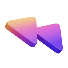 two gradient arrows, vibrant colors, purple to orange gradient, minimalistic design, modern 3D shapes, white background, icon style
