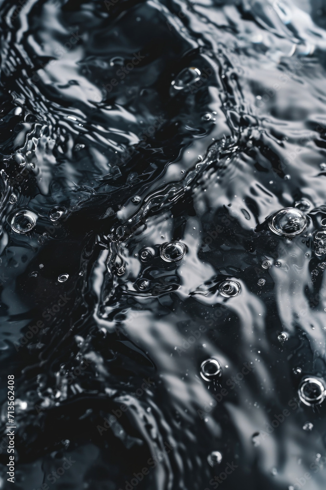 Aufkleber a close-up photo of water in black and white. suitable for various creative projects