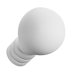3d icon. white light bulb, abstract shape, smooth surface, minimalistic, 3D rendering, isolated, modern art, geometric, clean lines, contemporary design
