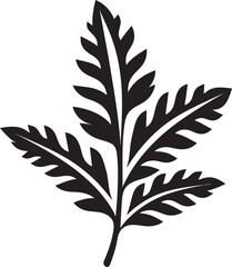 Obraz premium Natures Serenity Silhouetted Emblem in Vector Botanical Symphony Leaf Silhouette Icon Design