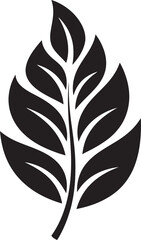 Whispering Canopy Natures Vector Icon with Leaf Silhouette Tranquil Oasis Leaf Silhouette Emblem in Silhouette