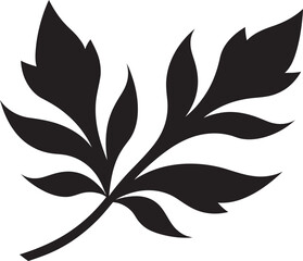 Tranquil Trails Vector Emblem with Leaf Silhouette Enchanted Arboretum Leaf Silhouette Icon Design