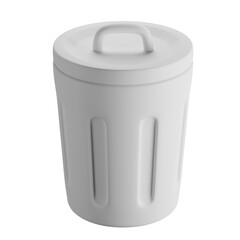 3d dynamic icon. a metal trash can with an orange lid, trash can, garbage wheel bin, trash barrels, garbage, metal lid, octane photoreal 3 d render