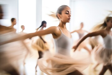 A Group of Dancers in Motion at a Dance Studio