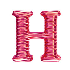 Fluted pink symbol. letter h
