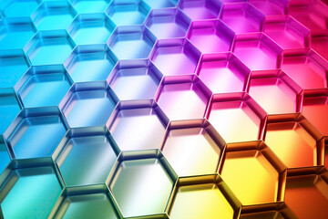 Vibrant Honeycomb Gradient Pattern Background