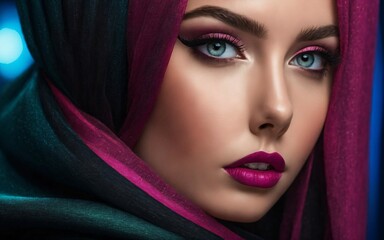 Fototapeta premium Beautiful eye closeup, photorealistic rendered image