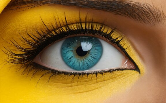 Beautiful eye closeup, photorealistic rendered image