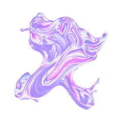 Futuristic Liquid Holographic Shapes 3D Element