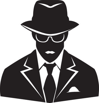 The Dons Signature Mafia Vector Icon Criminal Couture Suit and Hat Logo in Vector
