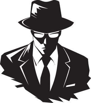Mafia Monogram Suit and Hat Emblem Design Dapper Don Dynasty Vector Logo of Mafia Attire