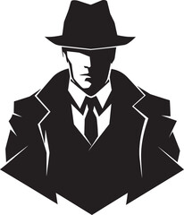Crime Boss Attire Suit and Hat Emblem The Dons Signature Mafia Logo in Vector