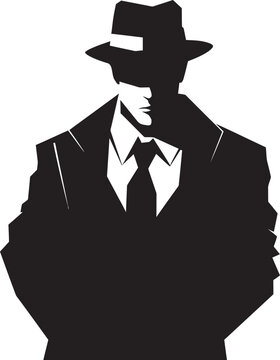 The Godfather Crest Mafia Emblem in Vector Sharp Dressed Shadows Suit and Hat Logo Design