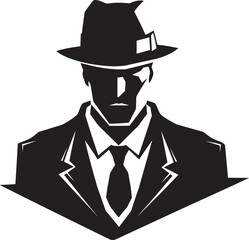 Tailored Tyranny Emblem of Mafia Boss Attire Sharp Dressed Shadows Vector Logo Design for Mafia