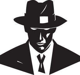 Mobster Monarchy Emblem of Mafia Elegance Noir Nobility Suit and Hat Logo Design