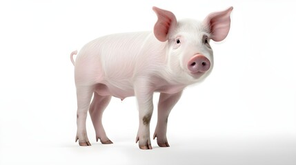 Photo of a pig on a white background