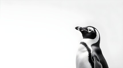 Black and White Penguin on a White Background
