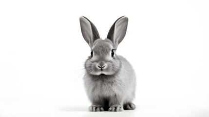 Black and White Rabbit on a White Background