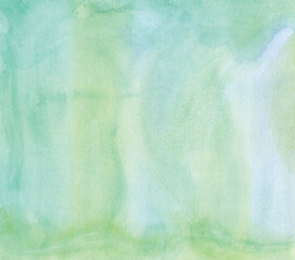 Green and Blue Watercolor Painted Abstract Background