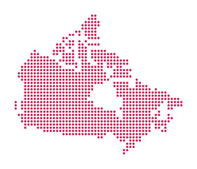 Fototapeta na wymiar Map of Canada from dots