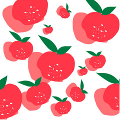 seamless pattern with fruit strawberries vector