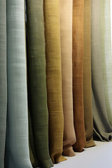 Obraz na płótnie Canvas curtains of different colors in a shop window, closeup of photo