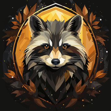 raccon with dark background