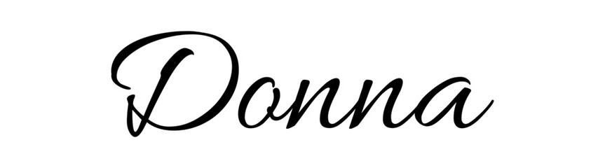 Donna - black color - female name - ideal for websites, emails, presentations, greetings, banners, cards, books, t-shirt, sweatshirt, prints, cricut, silhouette,	