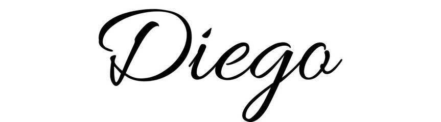 Diego - black color - name - ideal for websites, emails, presentations, greetings, banners, cards, books, t-shirt, sweatshirt, prints, cricut, silhouette,	