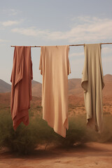 clothes drying in the desert of morocco - africa