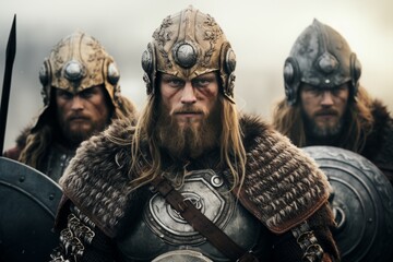 battle of berath, the vikings live action animation, in the style of powerful and emotive portraiture, epic portrait. - obrazy, fototapety, plakaty